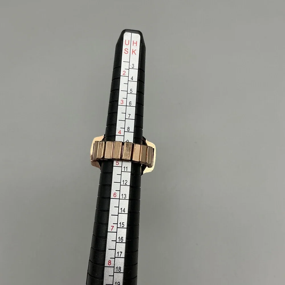 Shasa Ring Watch Women 21mm Rose Gold Tone Crystals Stretch Band New Battery